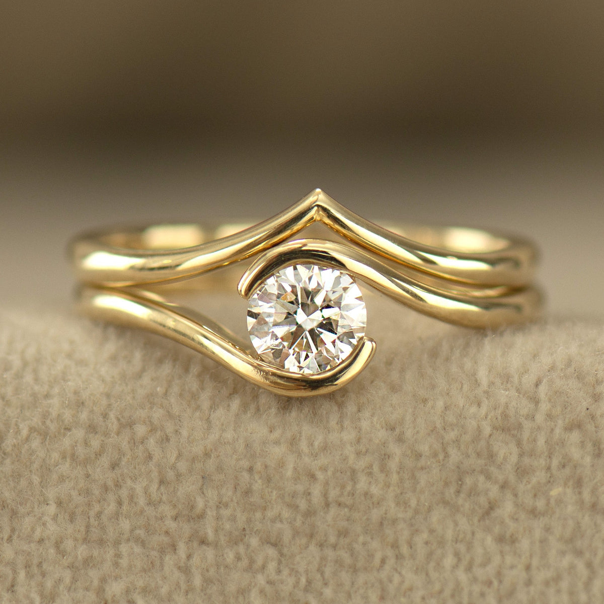 Bypass Engagement Ring Set