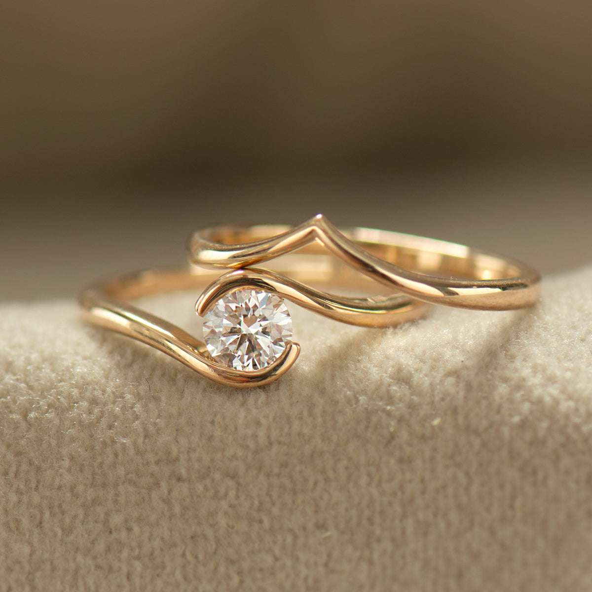Bypass Engagement Ring Set
