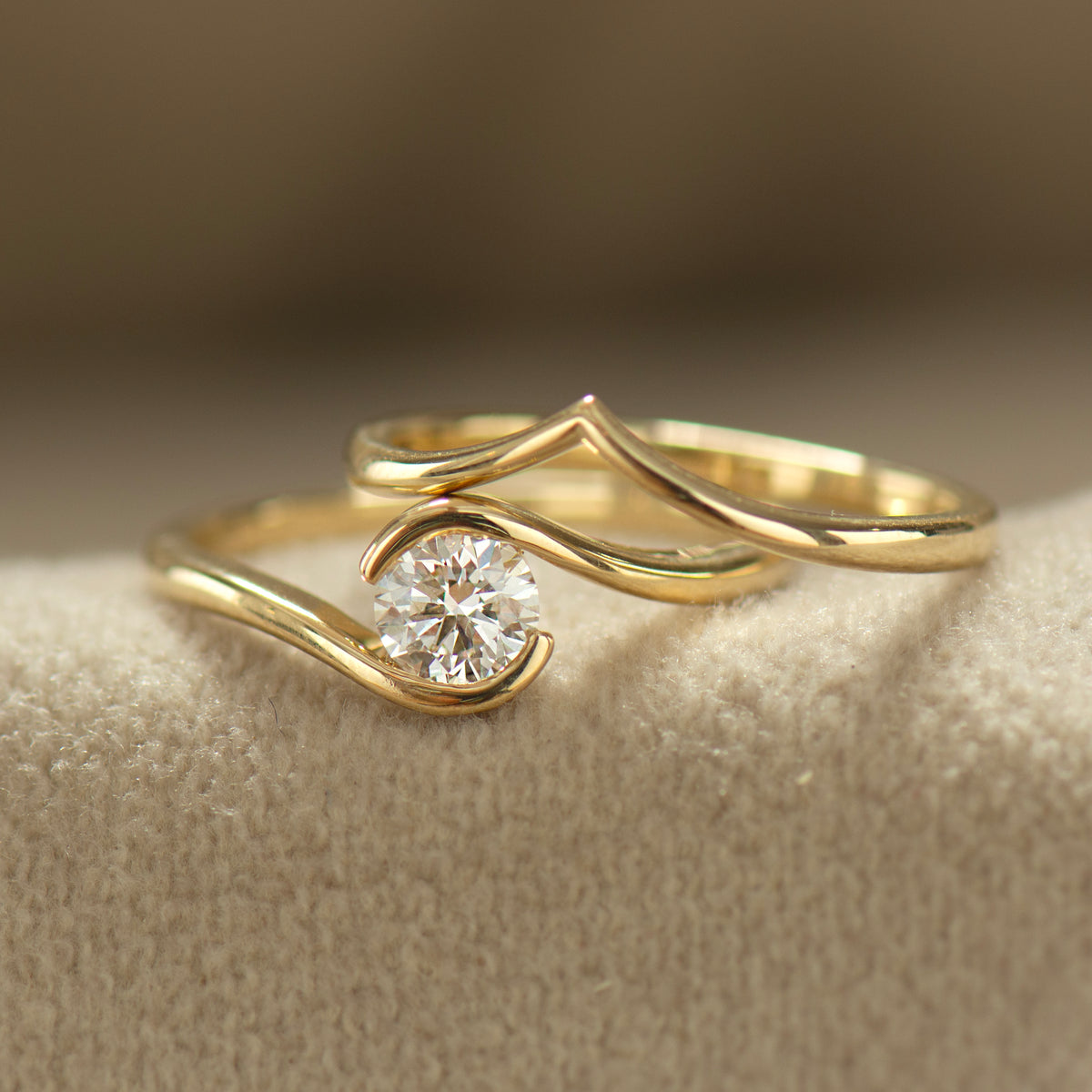 Bypass Engagement Ring Set