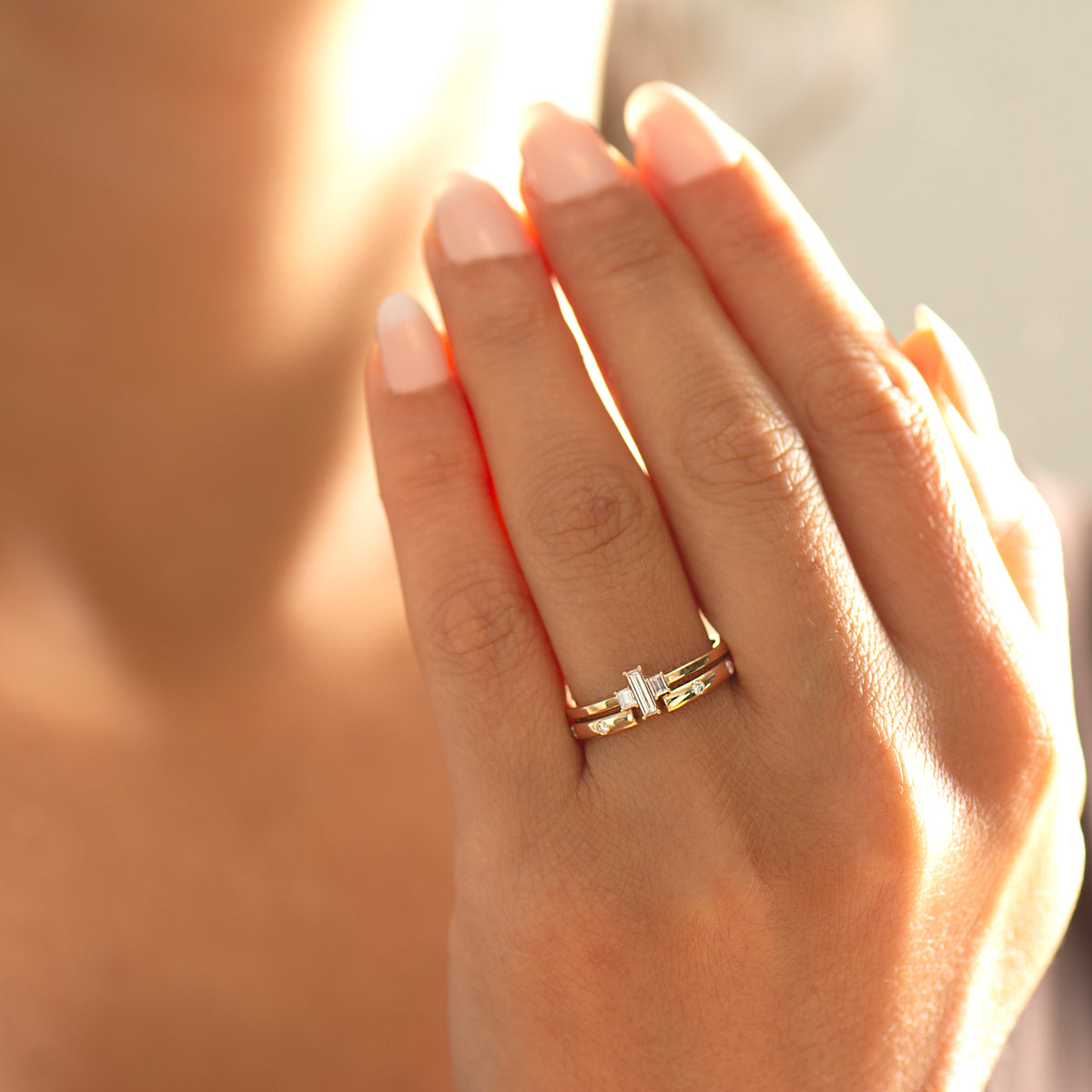 Open Gap Evenly Spaced Diamond Ring