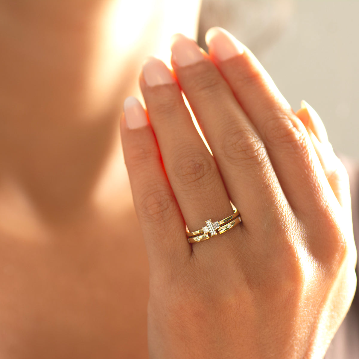 Open Gap Evenly Spaced Diamond Ring