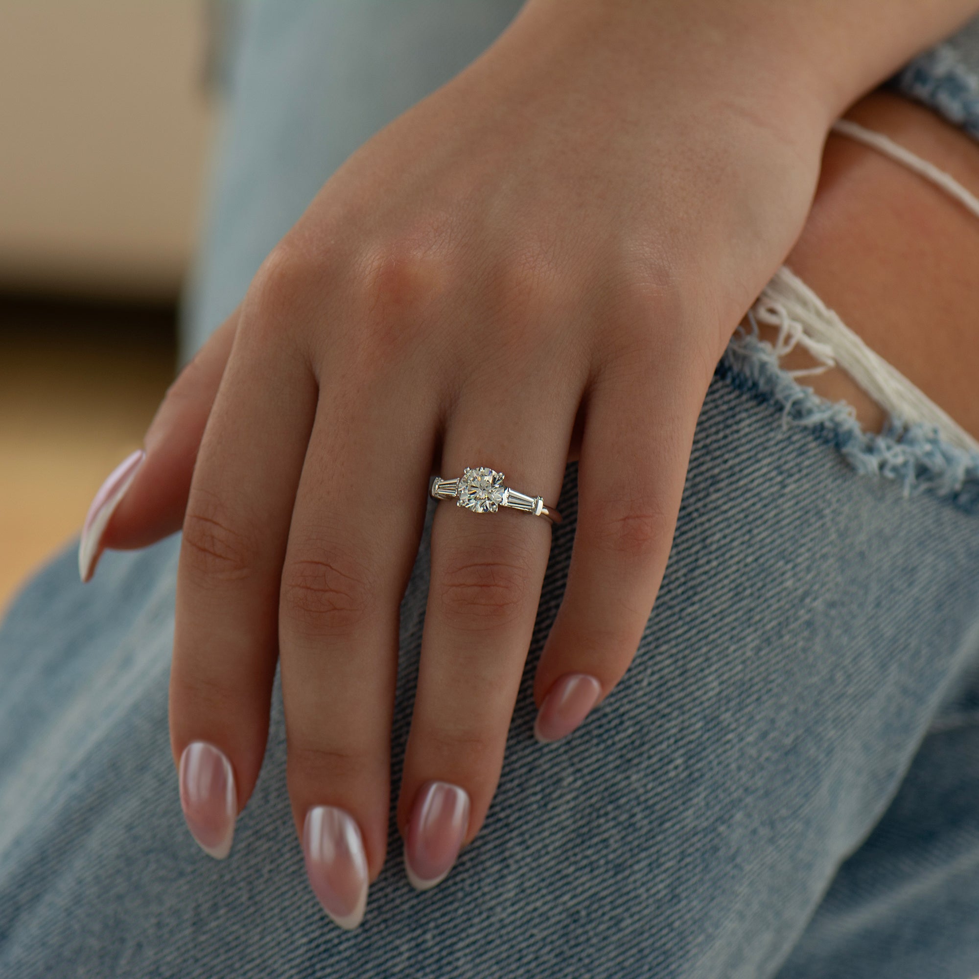 Three stone Lab Diamonds Ring