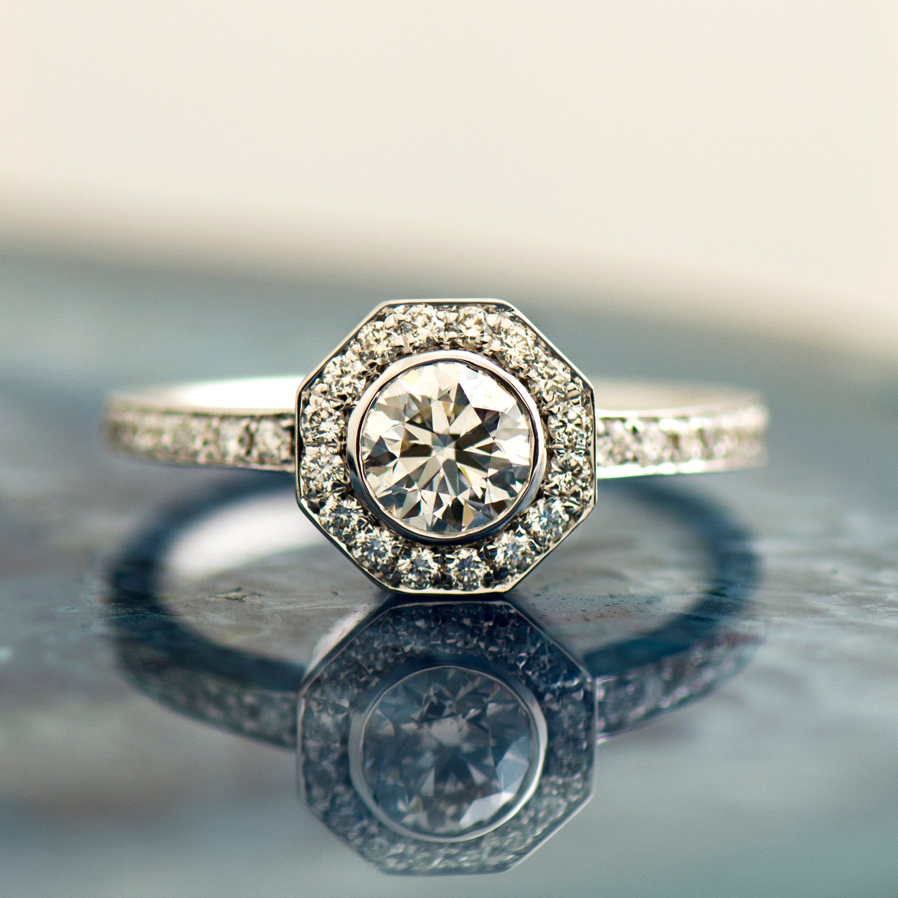 Octagon Engagement Ring