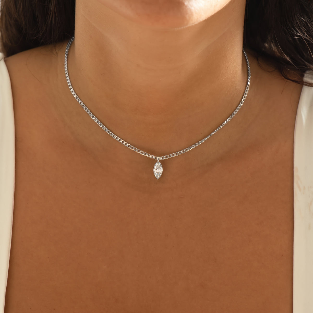 Marquise Lab Diamond Cuban Choker