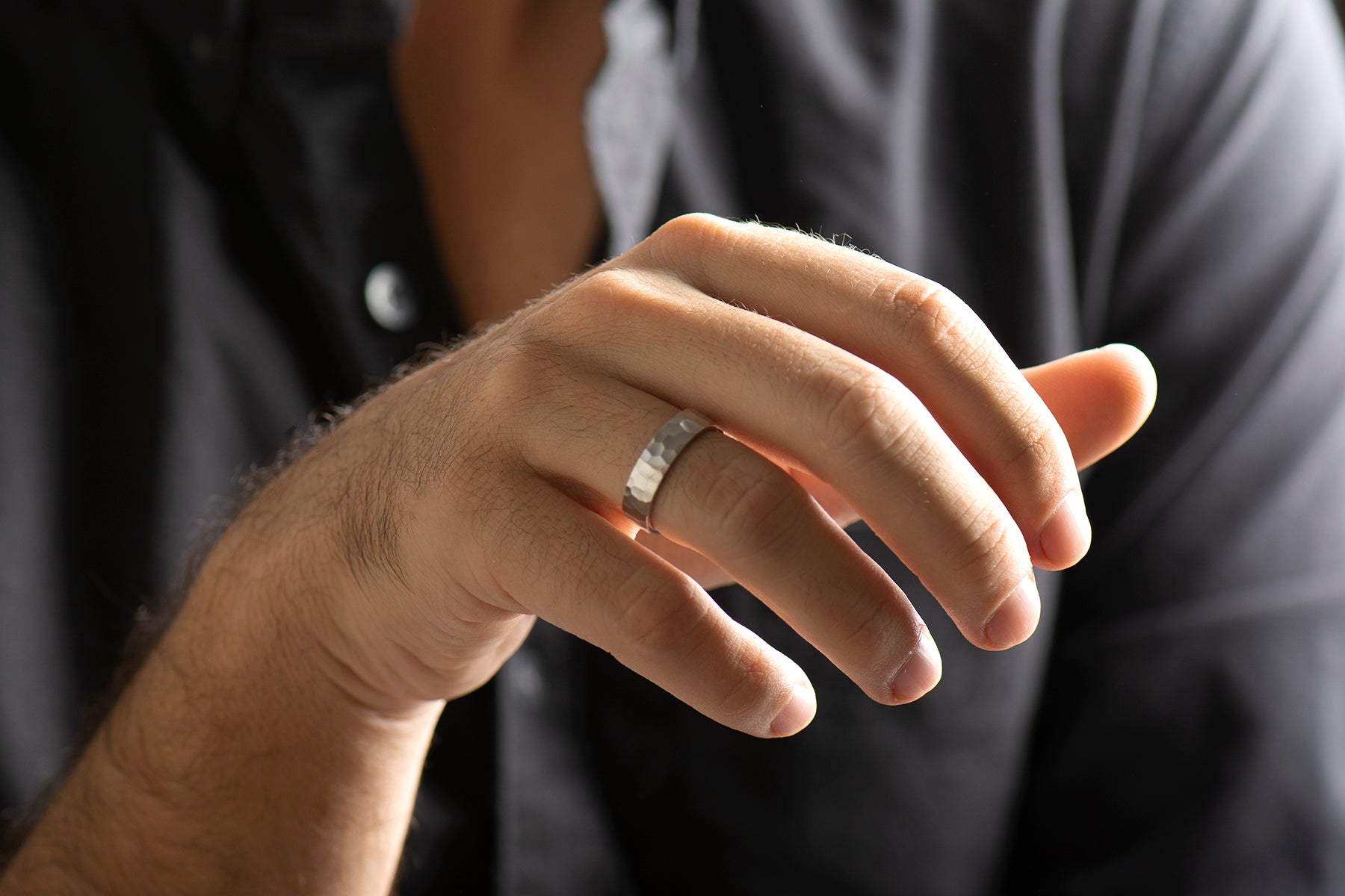 Hammered Textured Wedding Ring