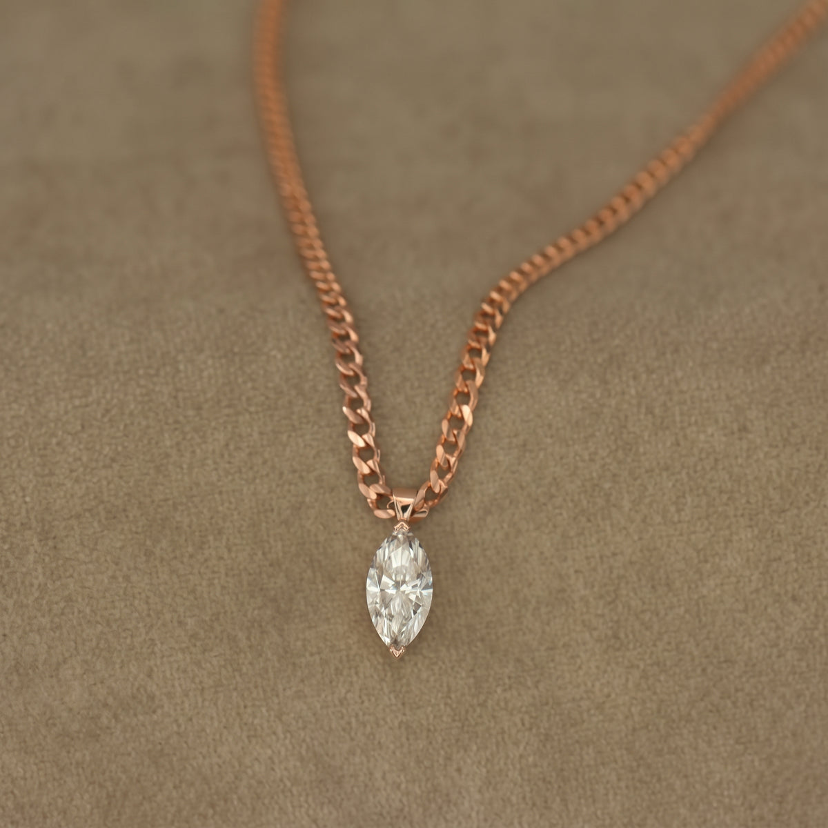 Marquise Lab Diamond Cuban Choker