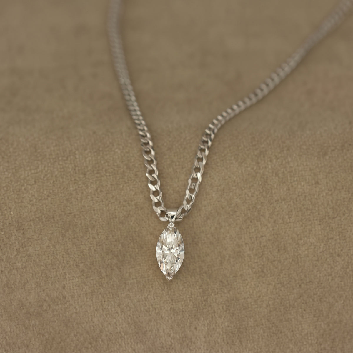 Marquise Lab Diamond Cuban Choker