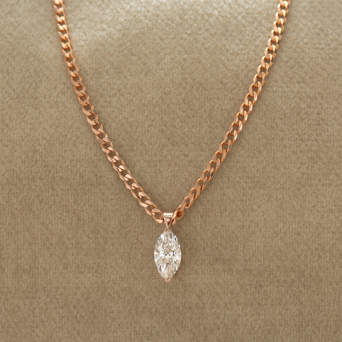 Marquise Lab Diamond Cuban Choker
