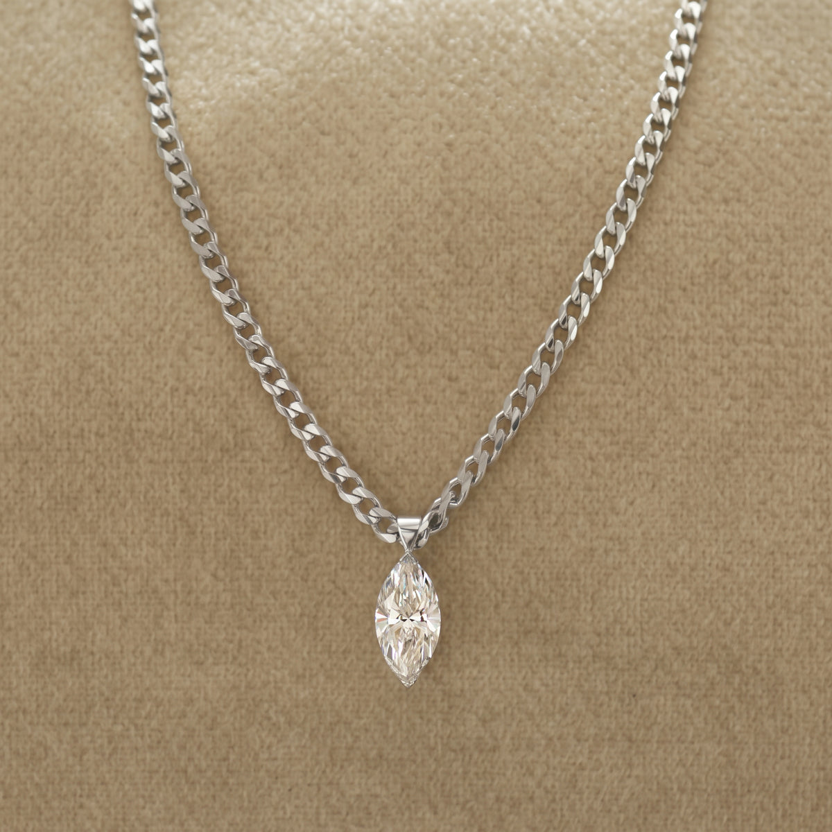 Marquise Lab Diamond Cuban Choker