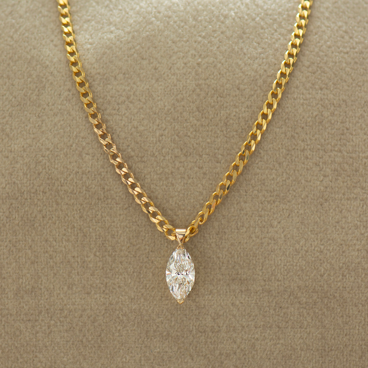Marquise Lab Diamond Cuban Choker