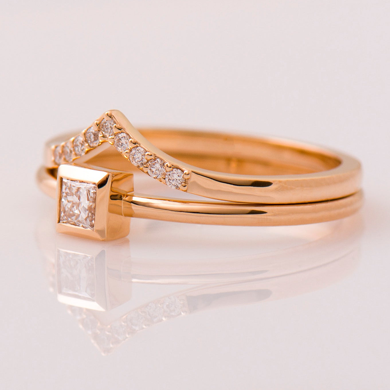 Solitaire Square Diamond Set