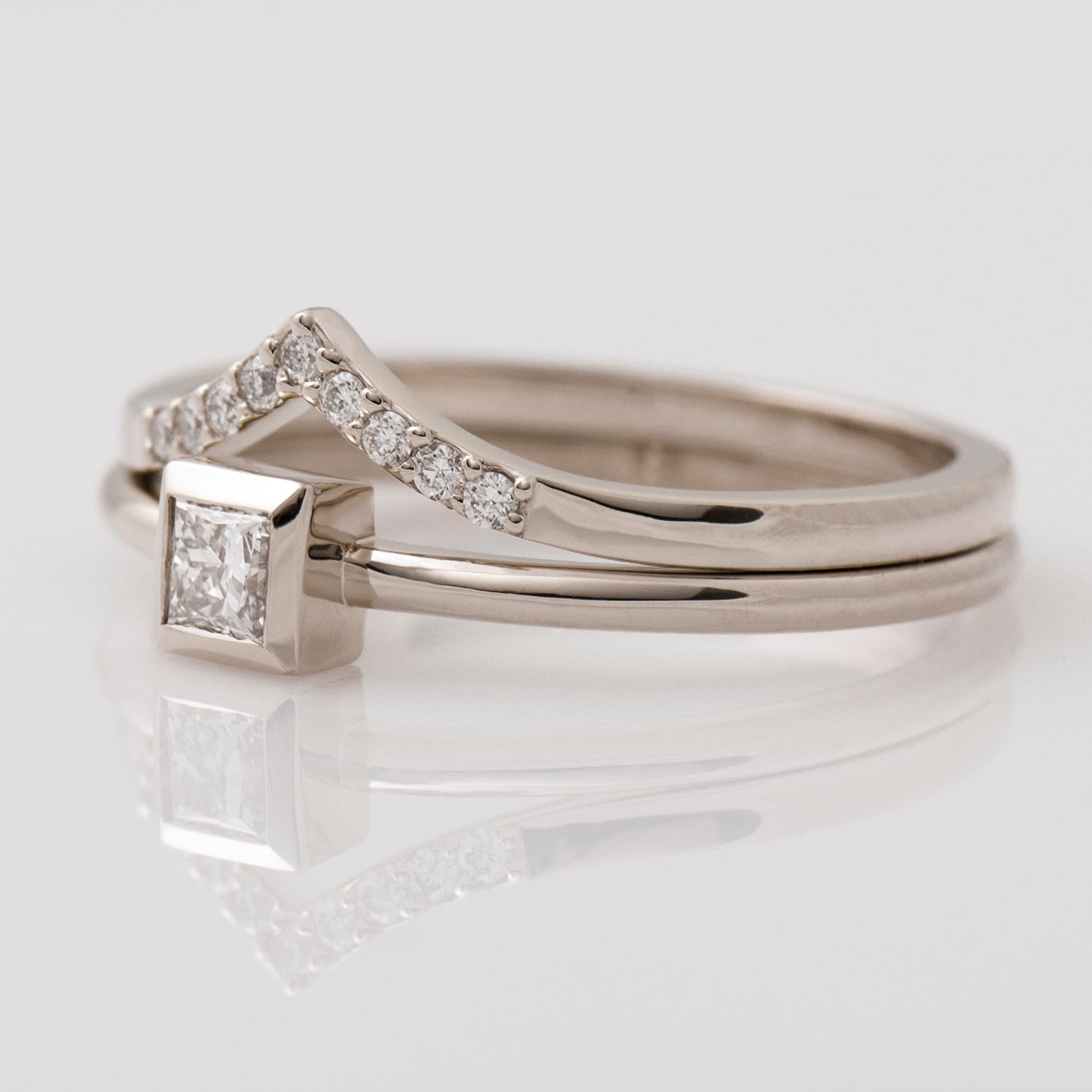 Solitaire Square Diamond Set