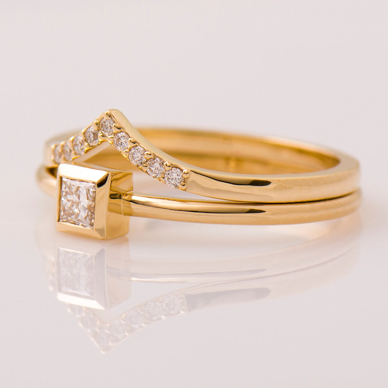 Solitaire Square Diamond Set