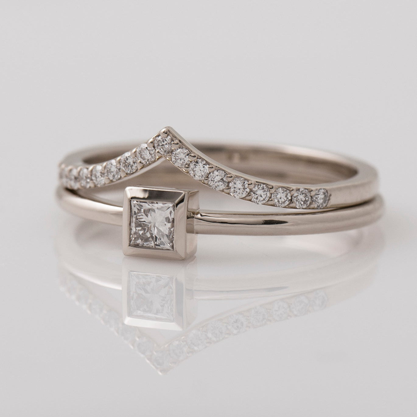 Solitaire Square Diamond Set