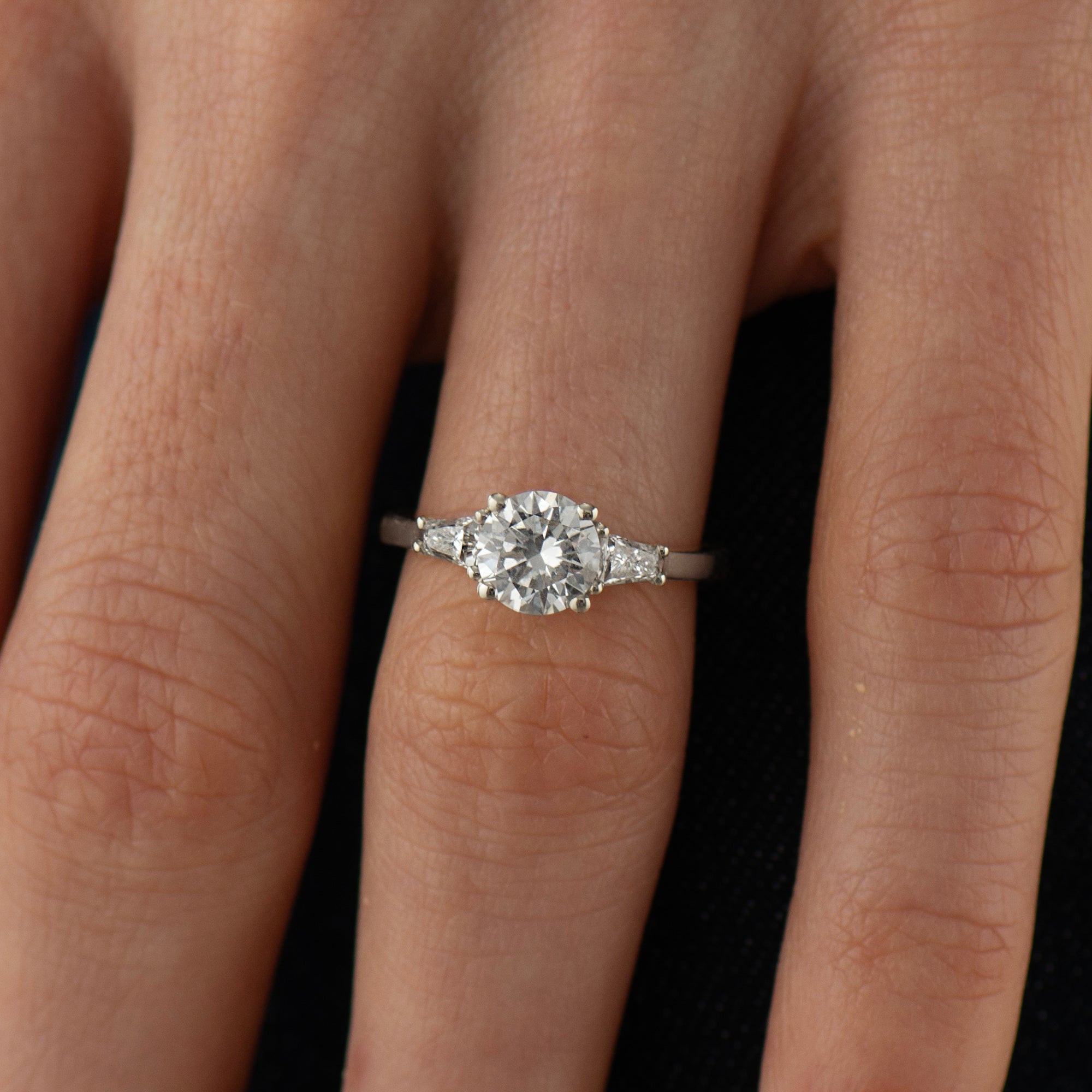 Tapered Princess Side Diamonds Engagement Ring