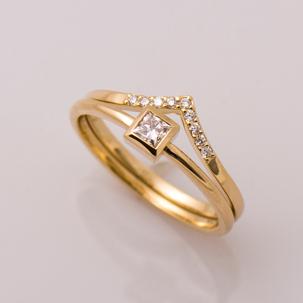 Solitaire Square Diamond Set