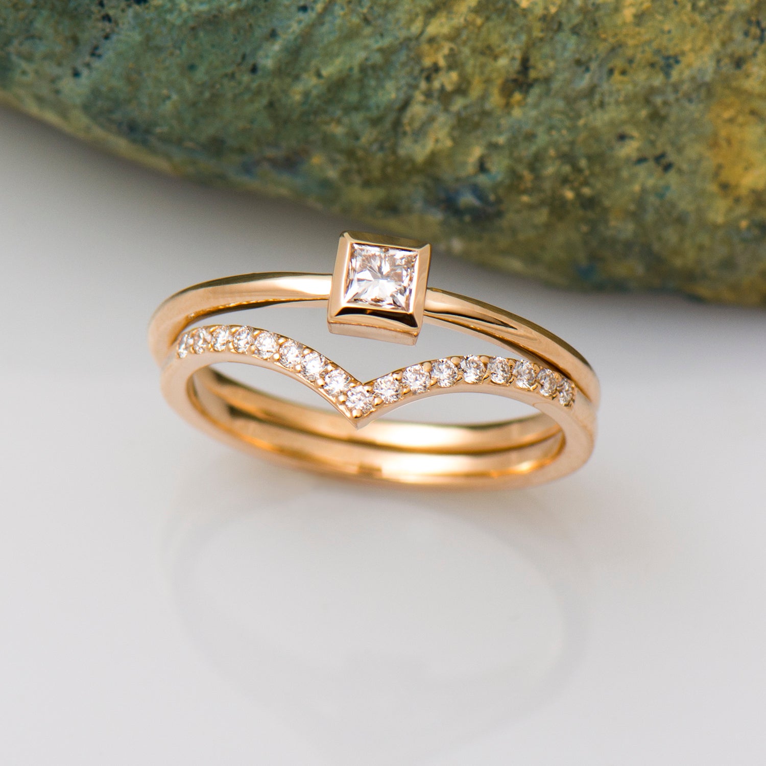 Solitaire Square Diamond Set