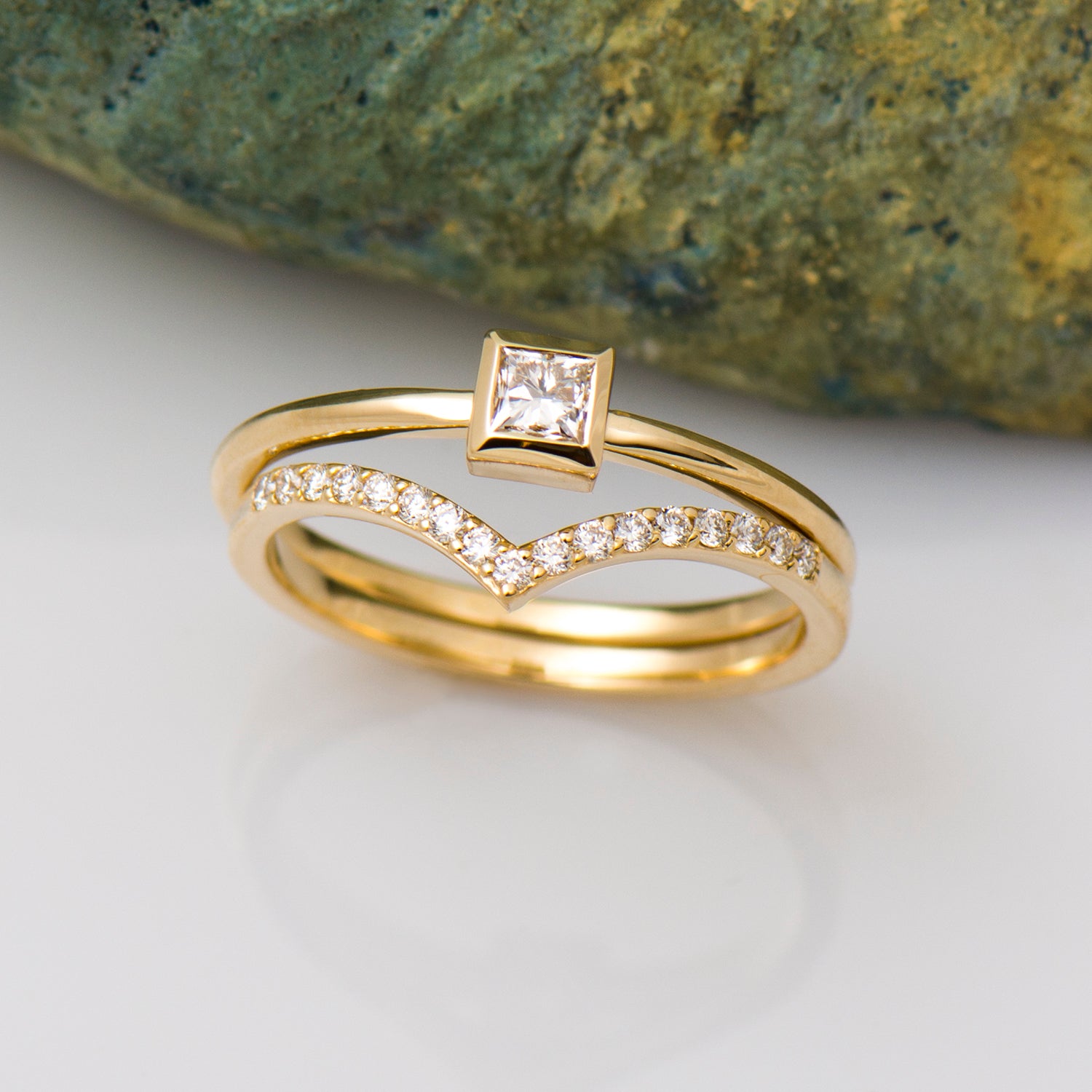 Solitaire Square Diamond Set