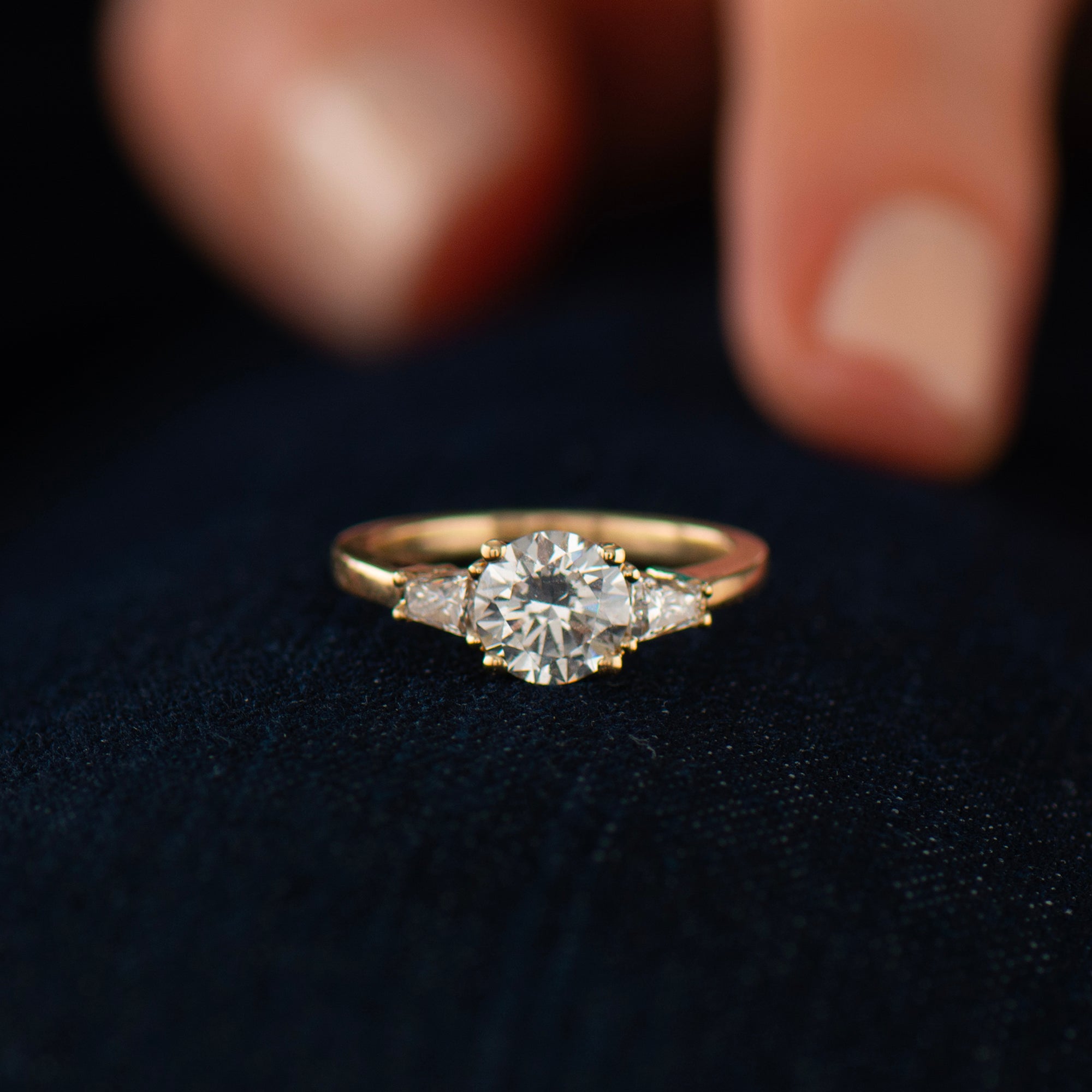 Tapered Princess Side Diamonds Engagement Ring