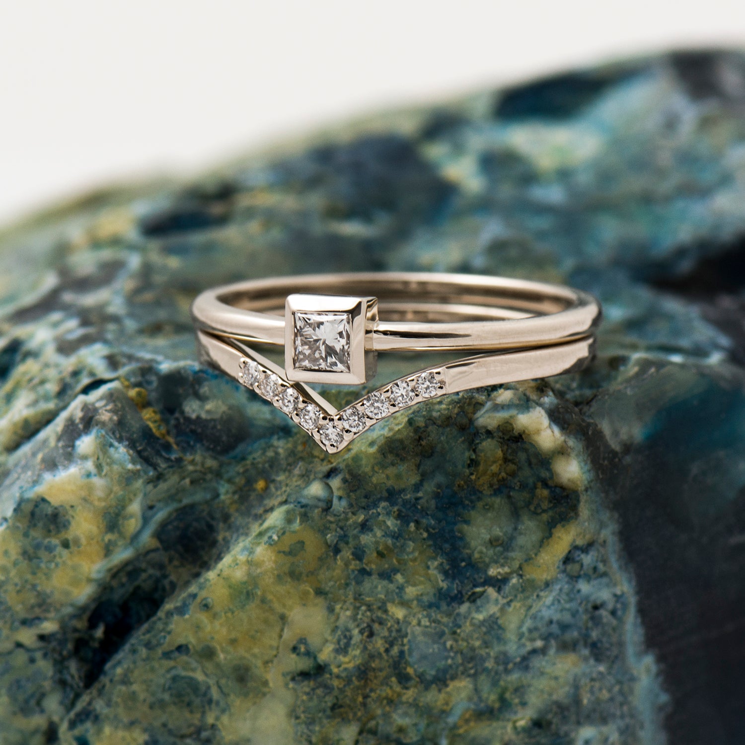Solitaire Square Diamond Set