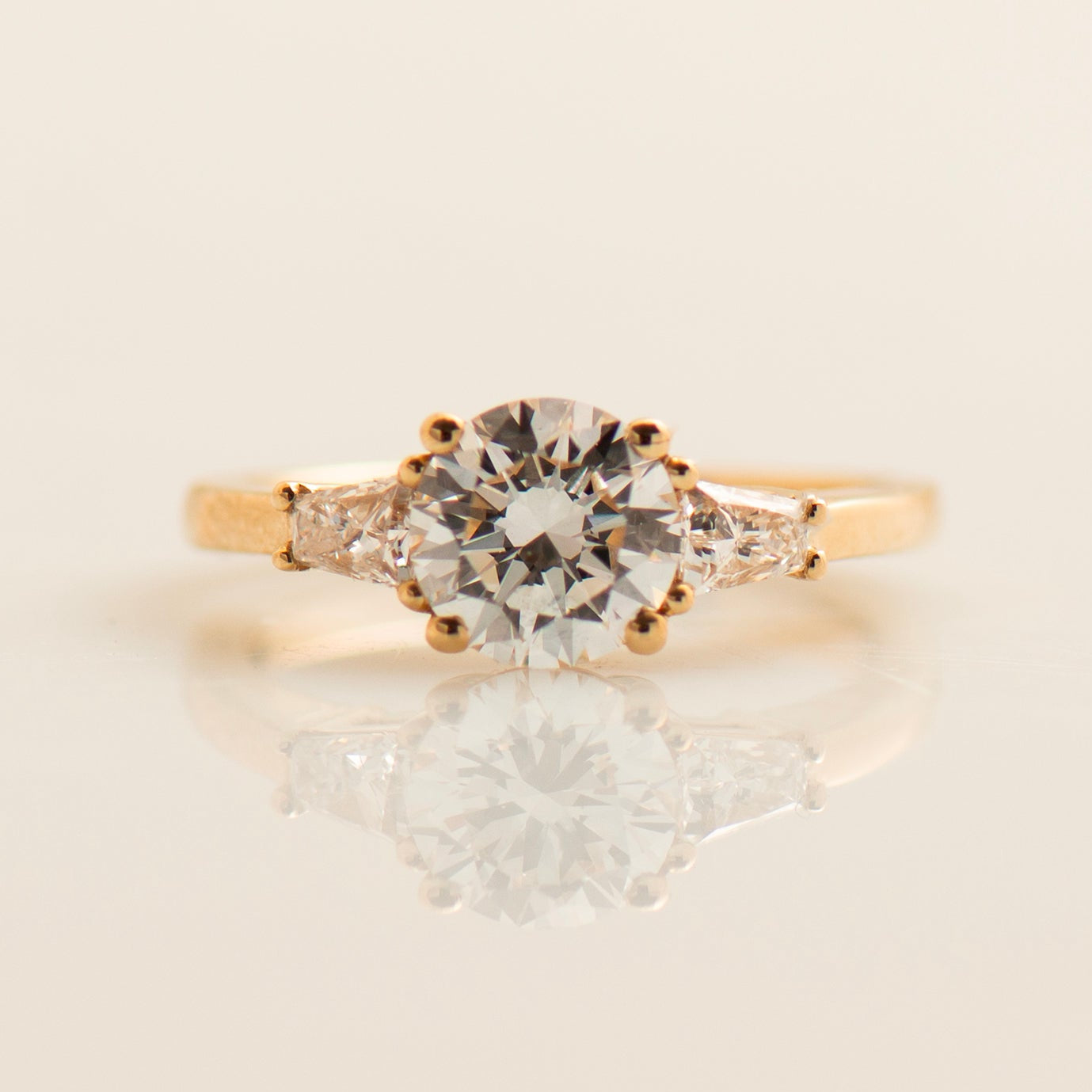 Tapered Princess Diamonds Engagement Ring