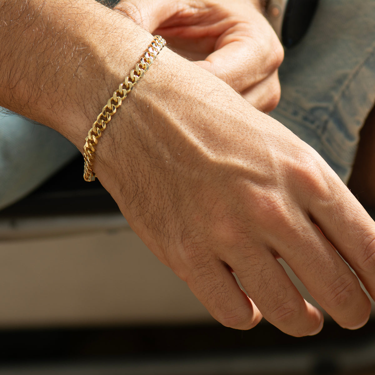 5.5mm Solid Gold Cuban Link Bracelet