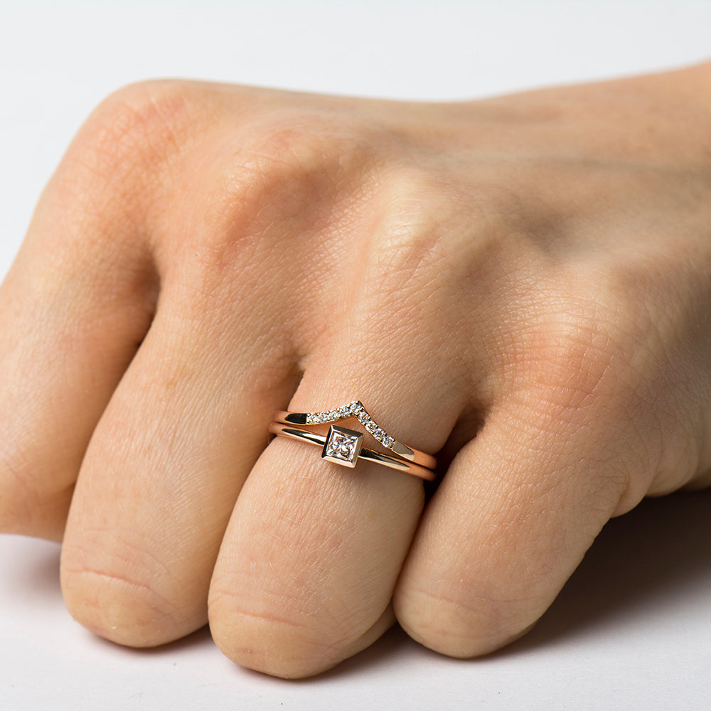 Solitaire Square Diamond Set