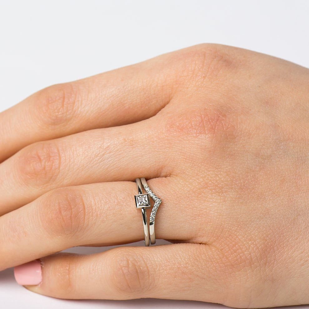 Solitaire Square Diamond Set