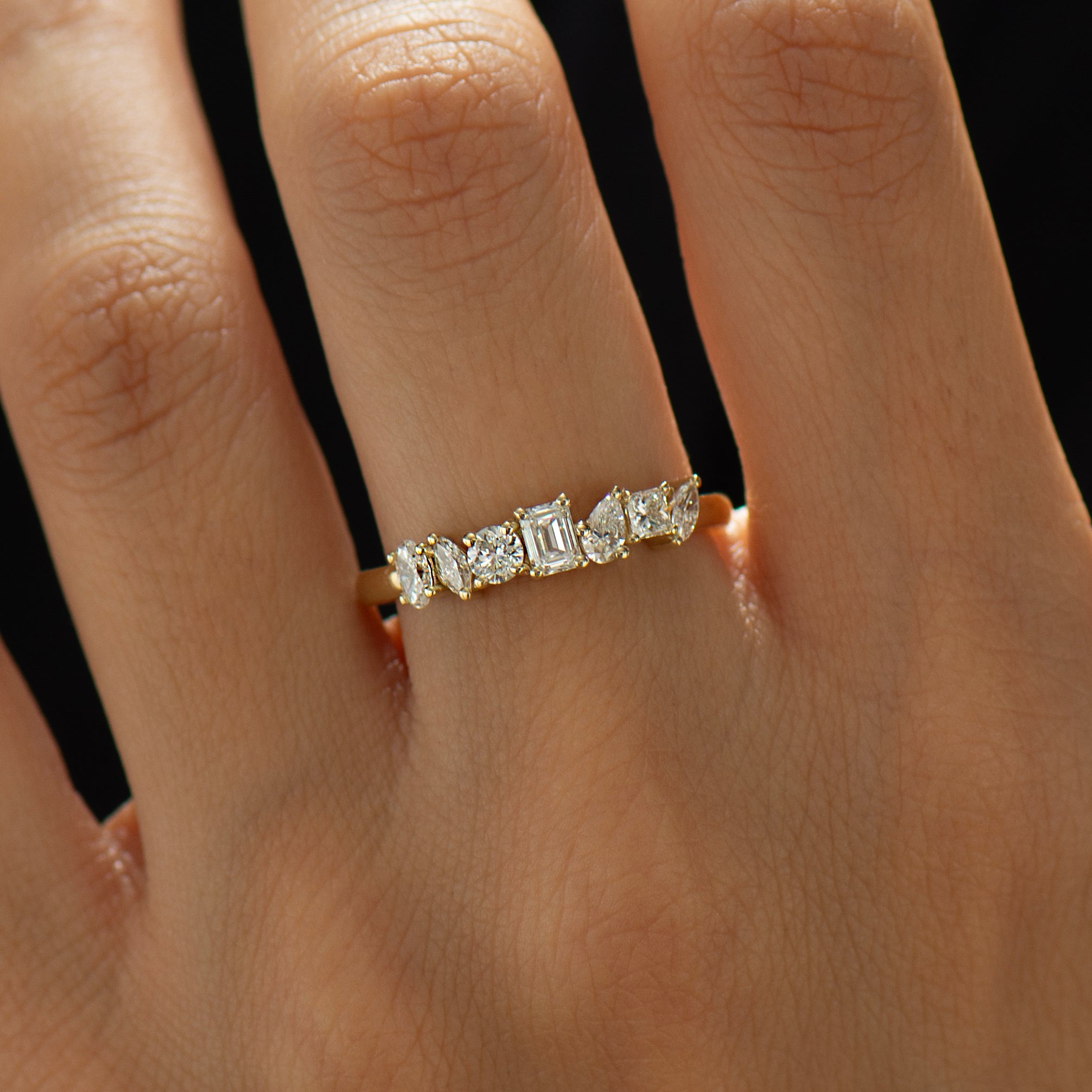 Multi Shape Diamonds Ring