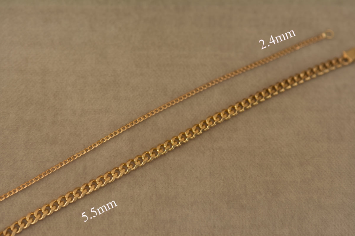 5.5mm Solid Gold Cuban Link Bracelet
