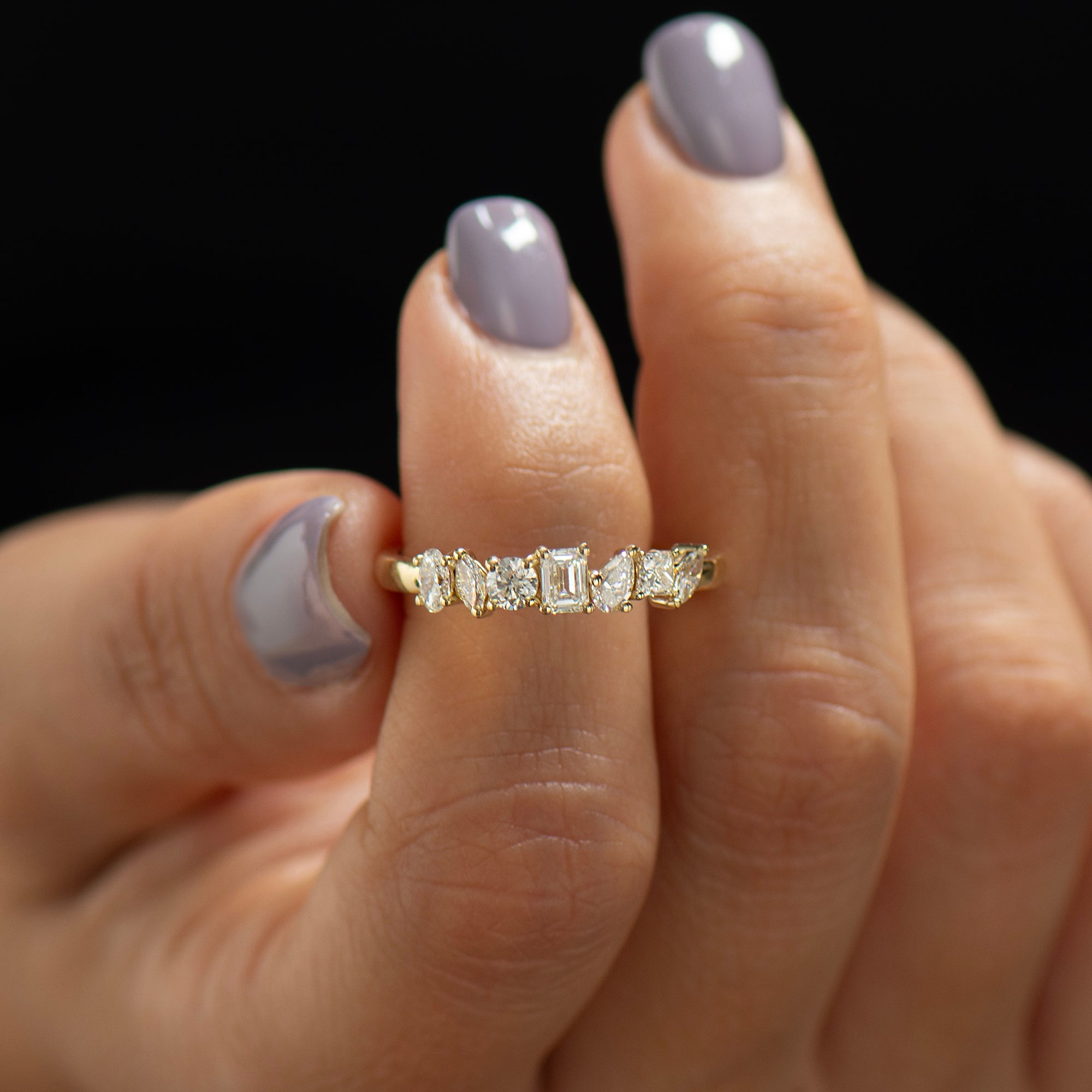 Multi Shape Diamonds Ring