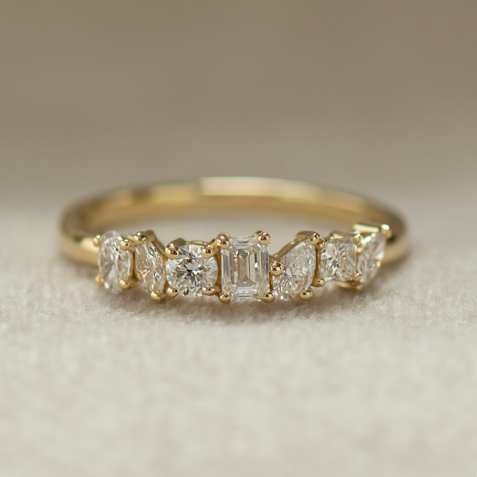 Multi Shape Diamonds Ring