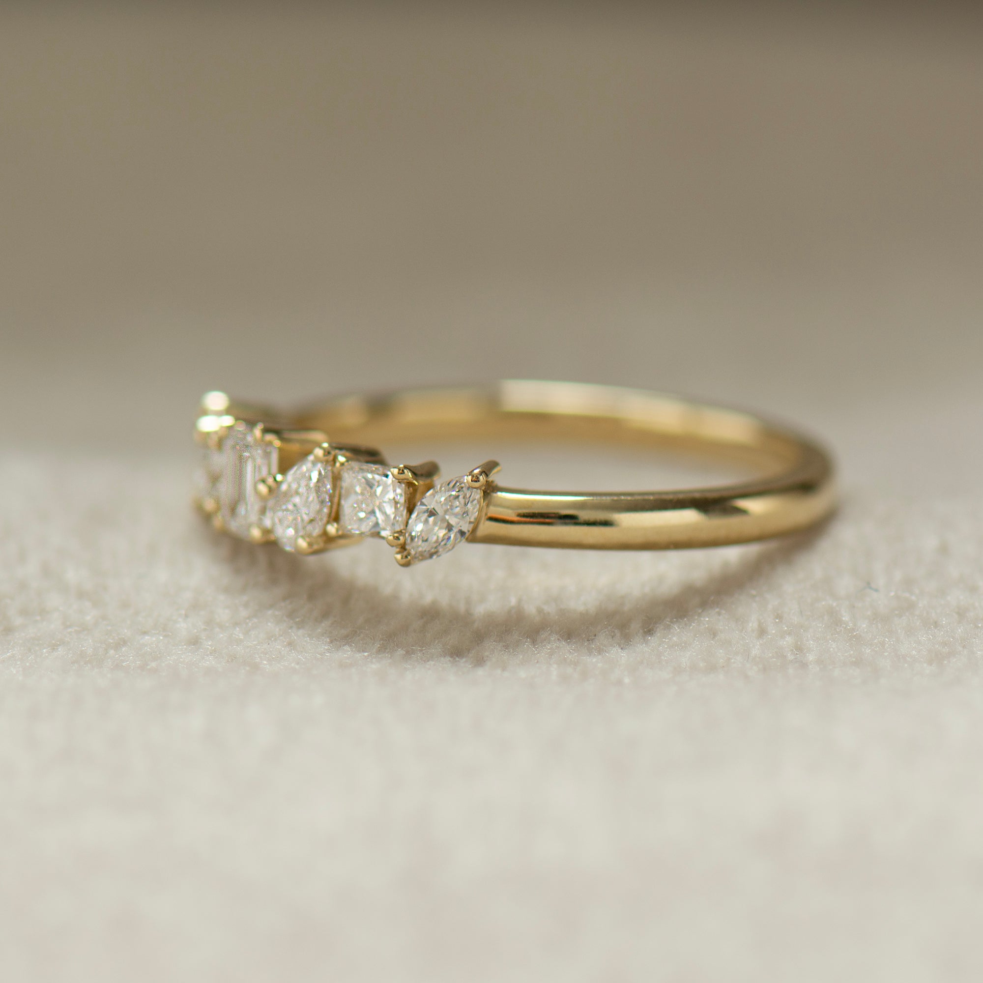 Multi Shape Diamonds Ring