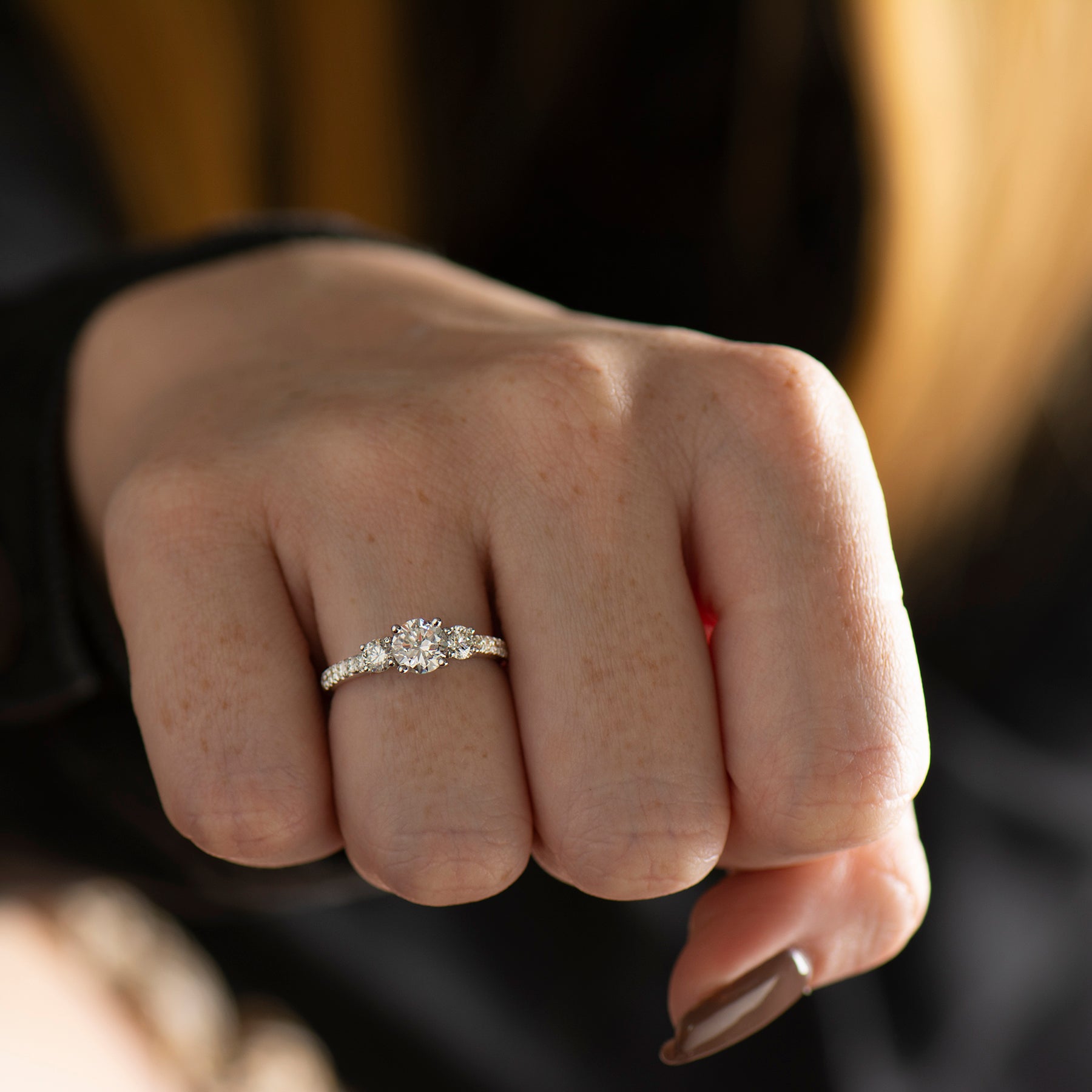 Three Stone Diamonds Ring