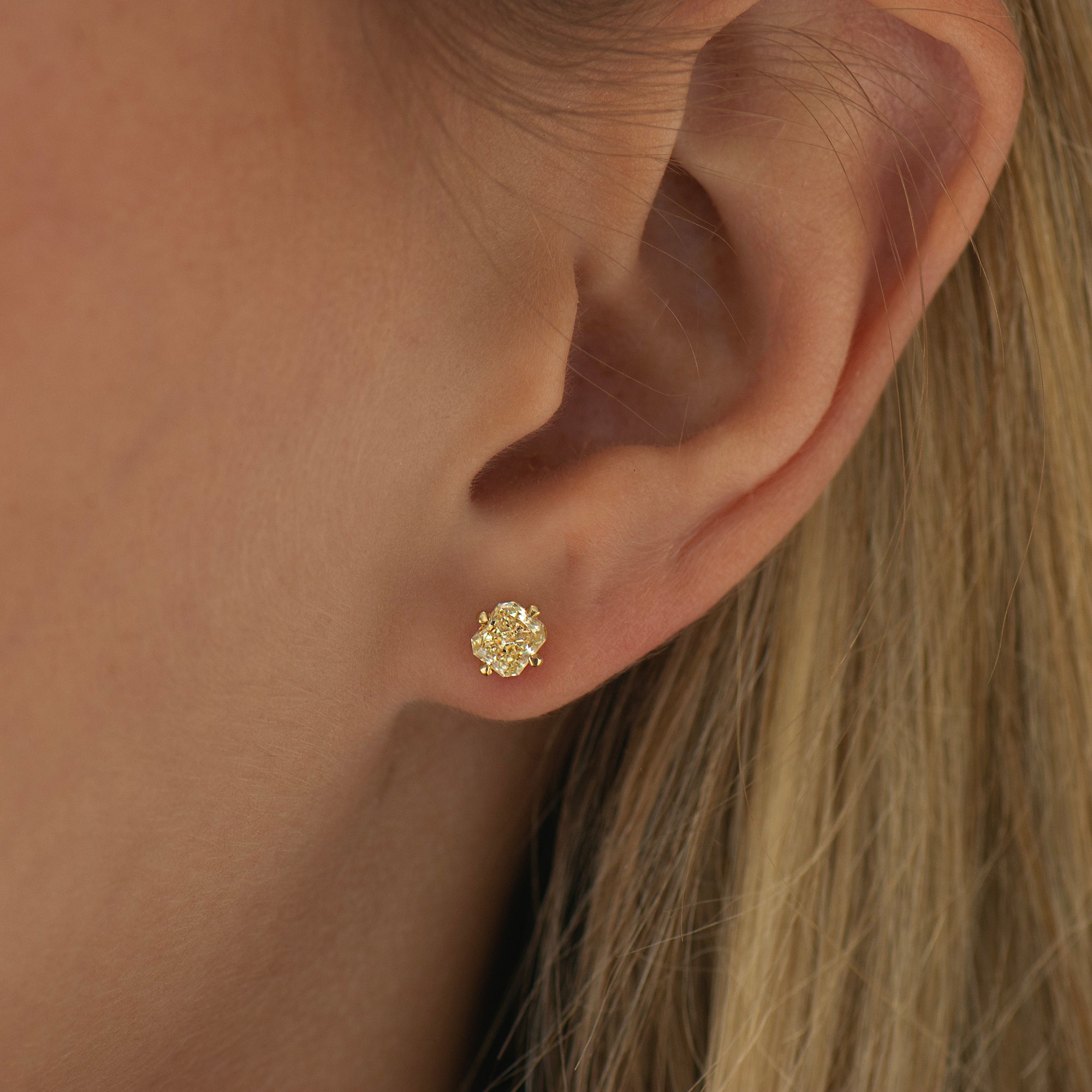 Radiant Yellow Diamond Earrings