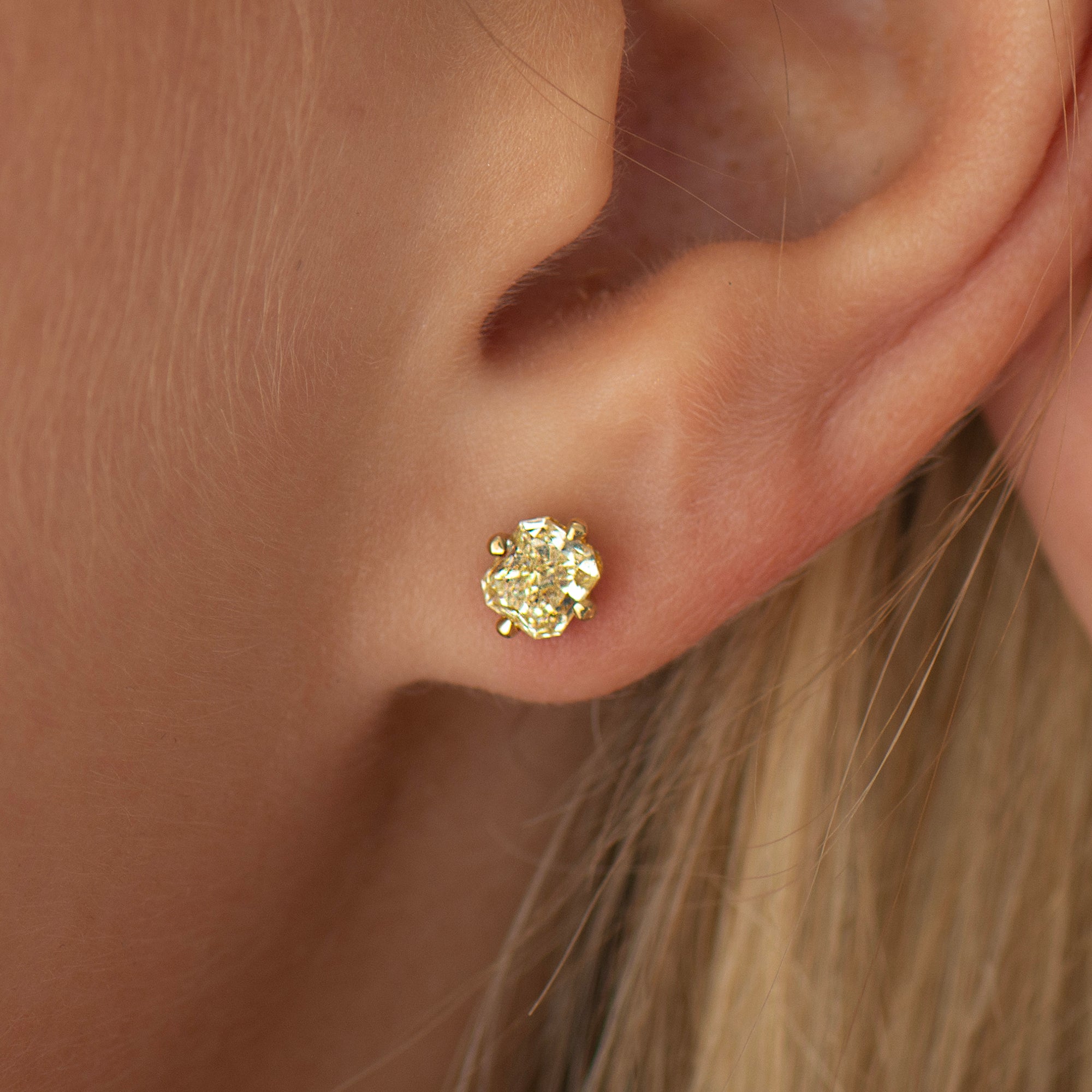 Radiant Yellow Diamond Earrings