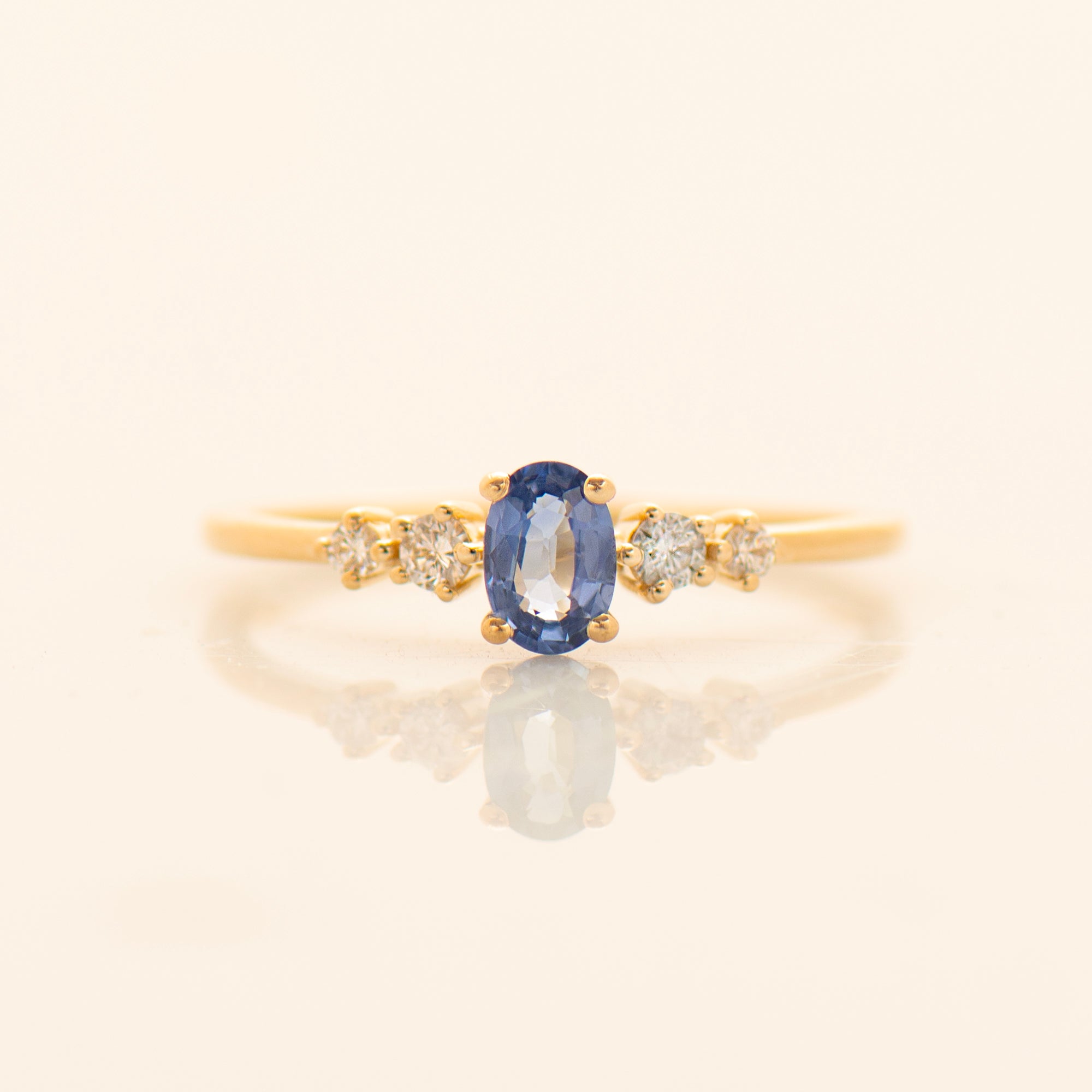 Bright Blue Sapphire Engagement Ring