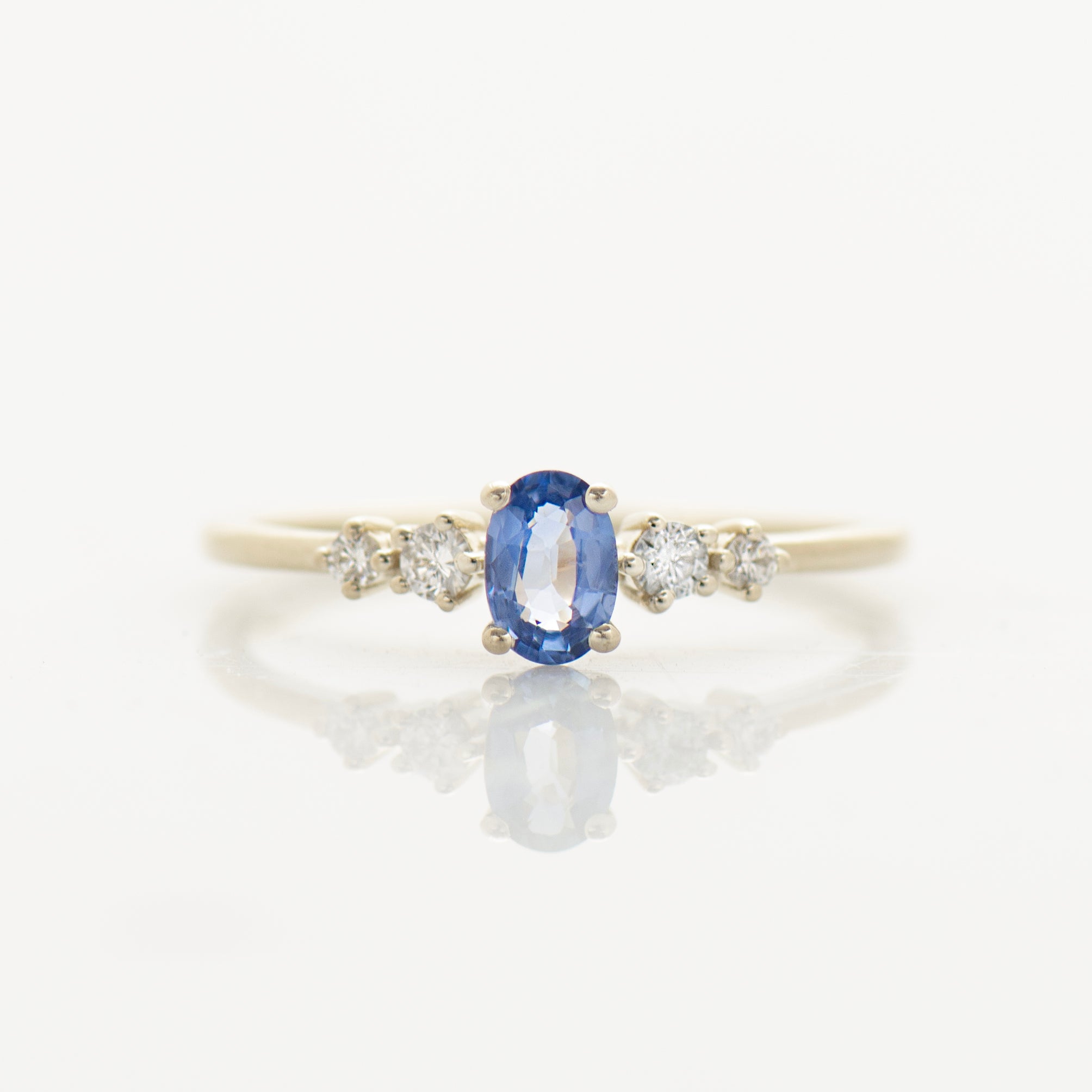 Bright Blue Sapphire Engagement Ring