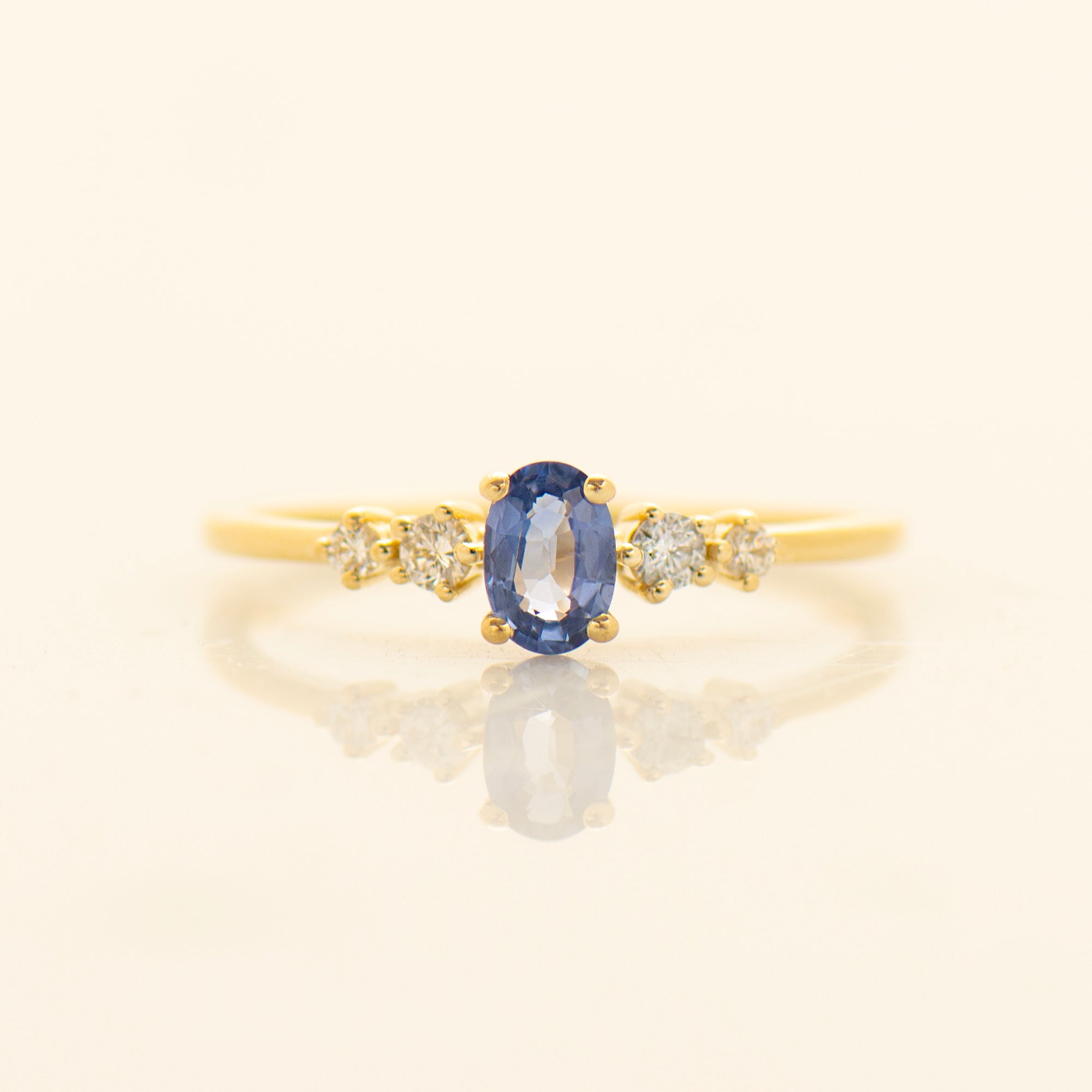 Bright Blue Sapphire Engagement Ring