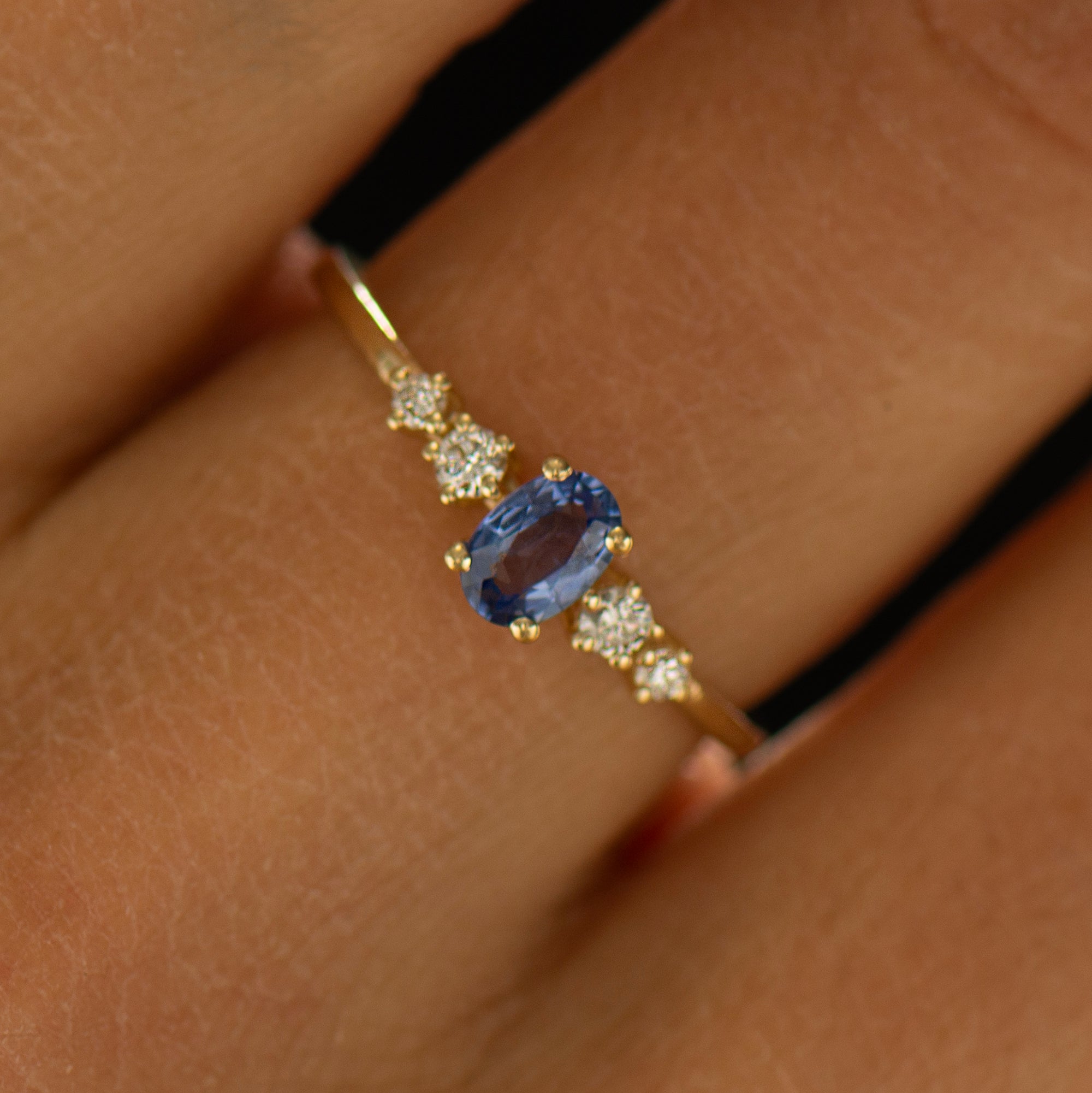 Bright Blue Sapphire Engagement Ring