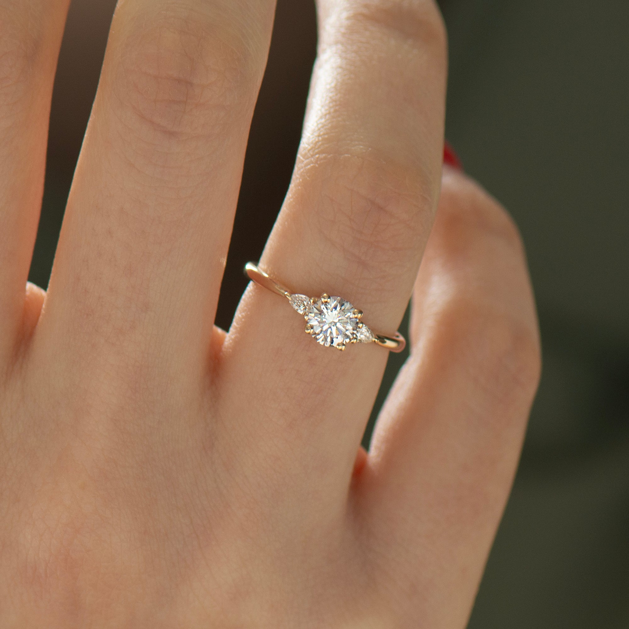 Three Diamonds Engagement Ring