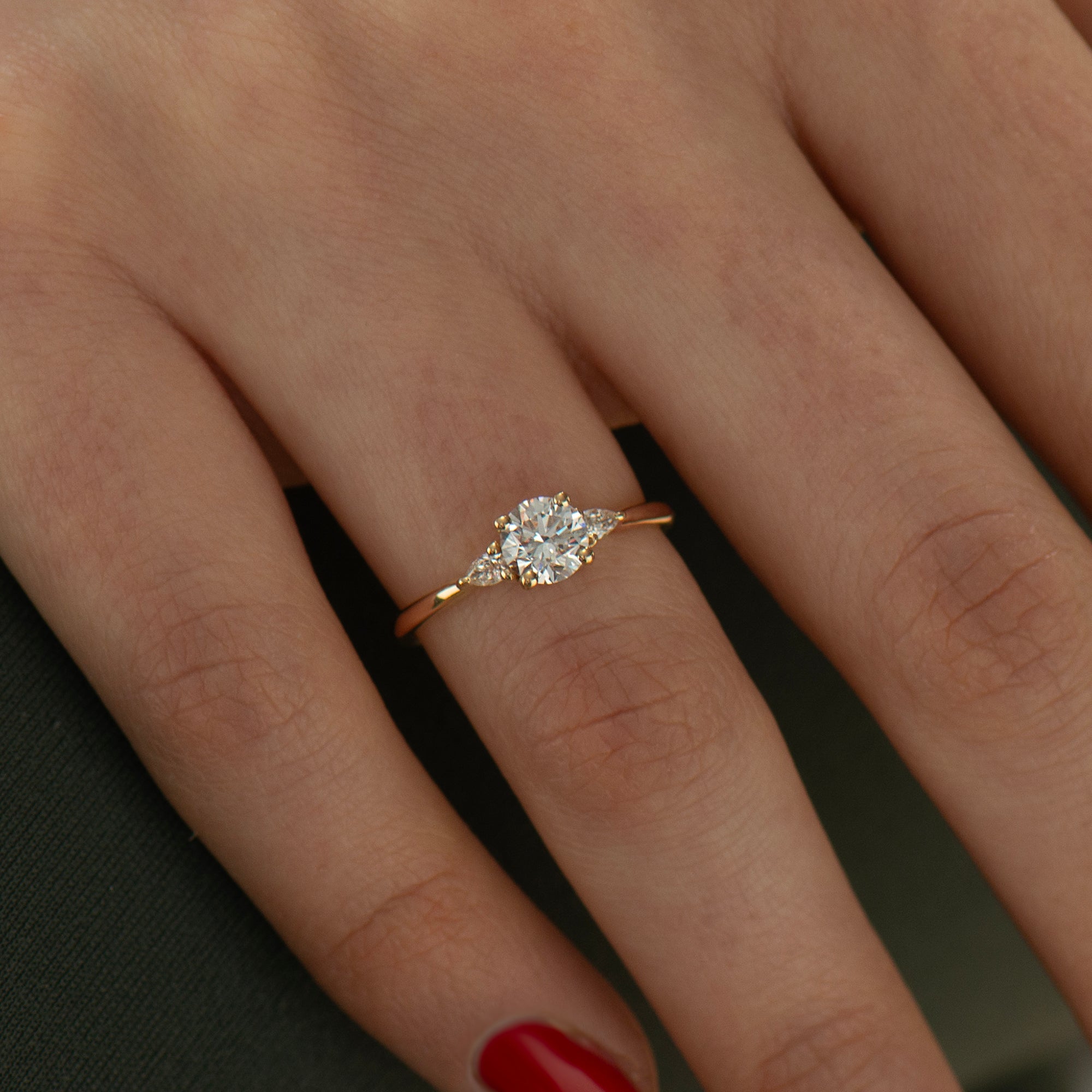 Three Diamonds Engagement Ring