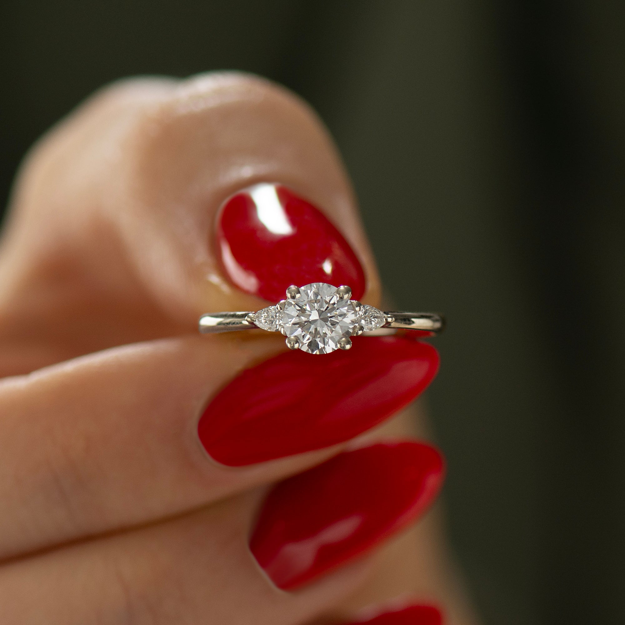 Three Diamonds Engagement Ring