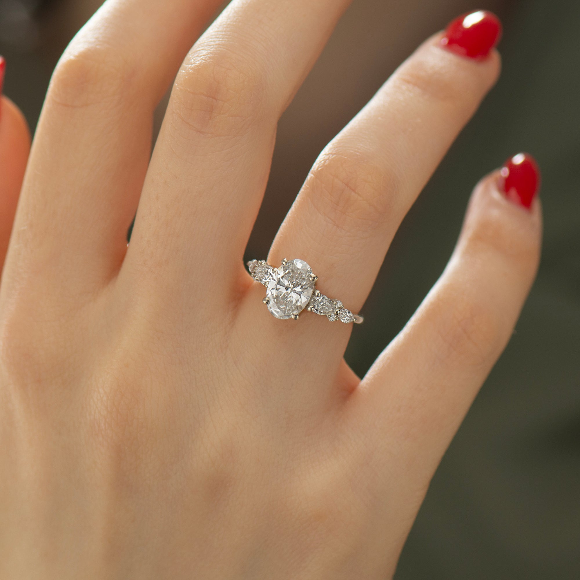 Oval Lab Diamond Engagement Ring