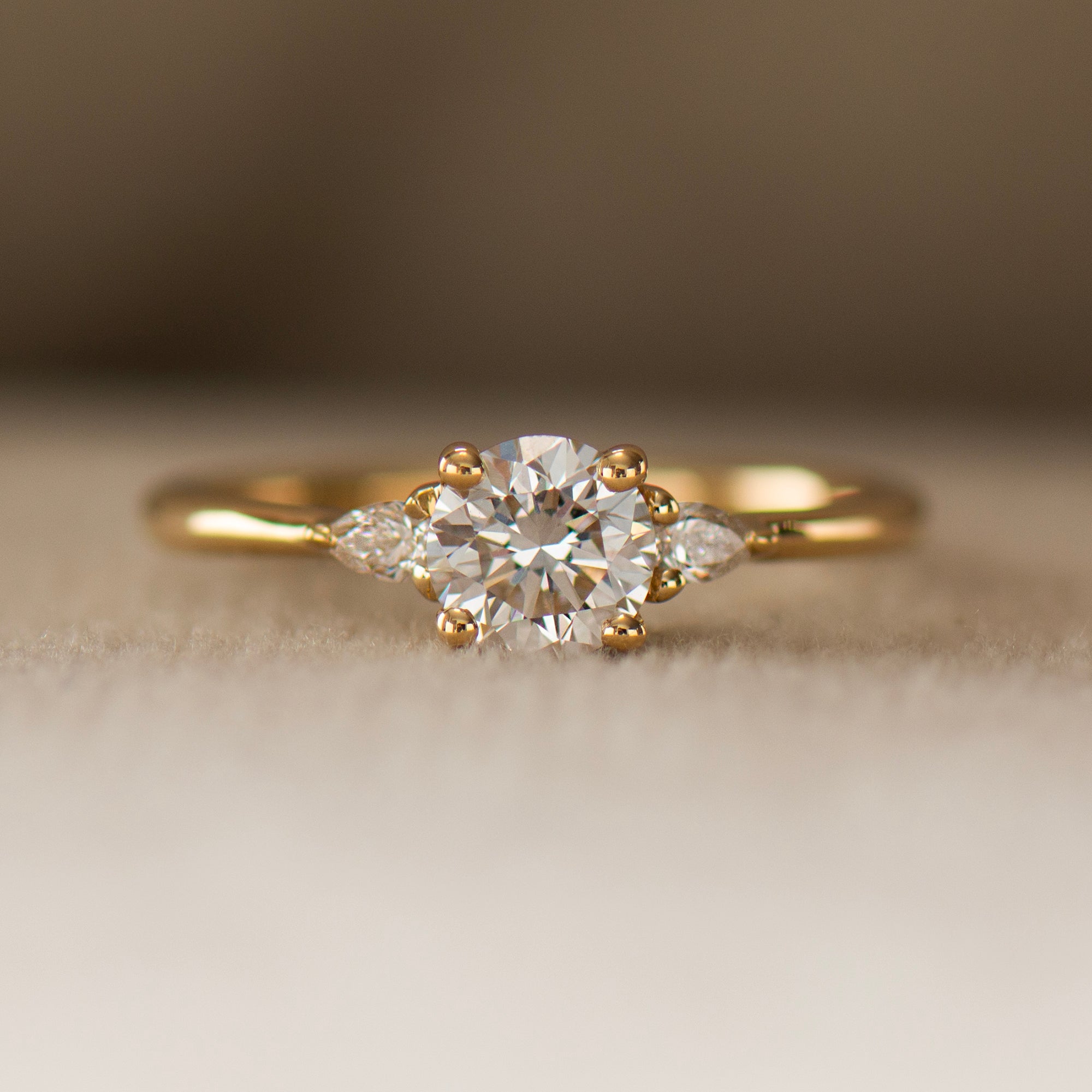 Three Diamonds Engagement Ring