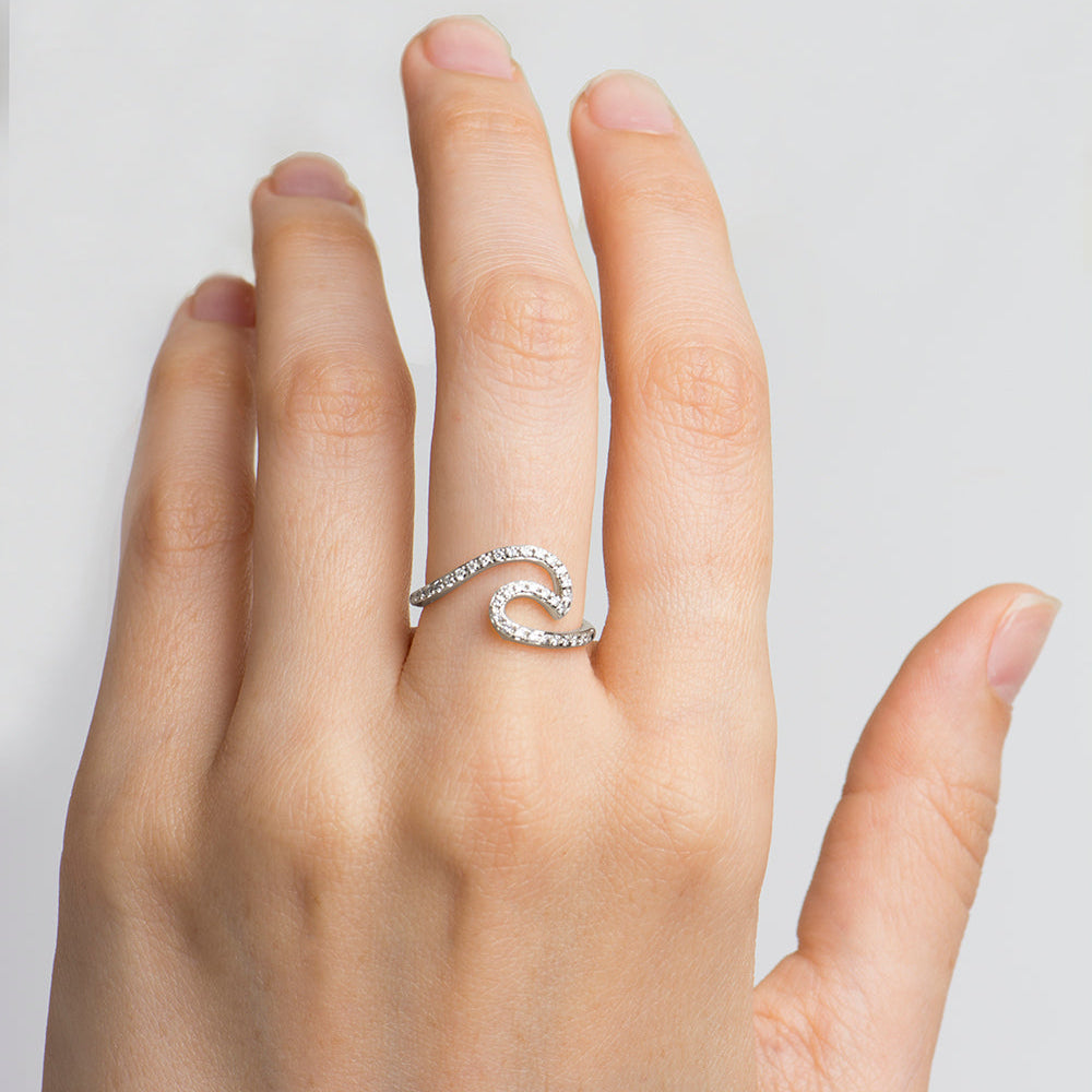 Wave Diamonds Ring