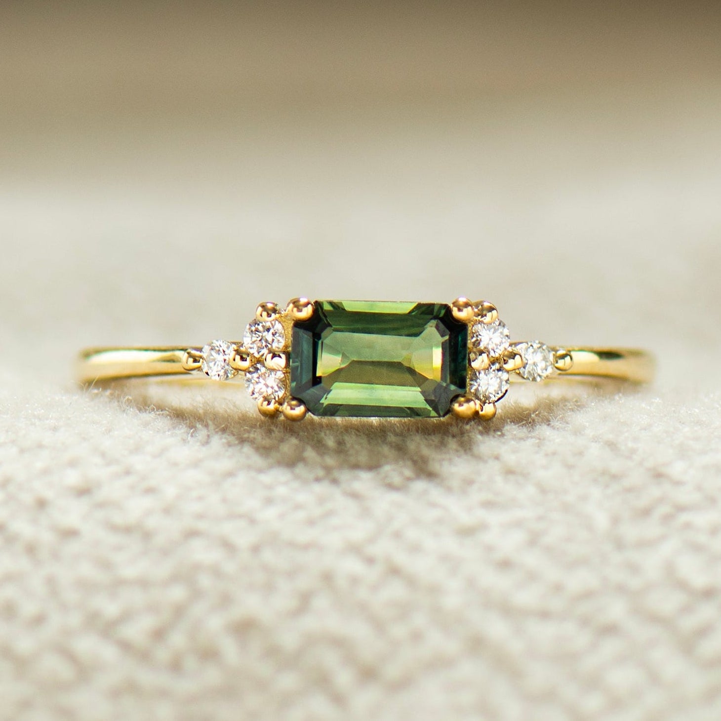 Delicate Green Sapphire Ring
