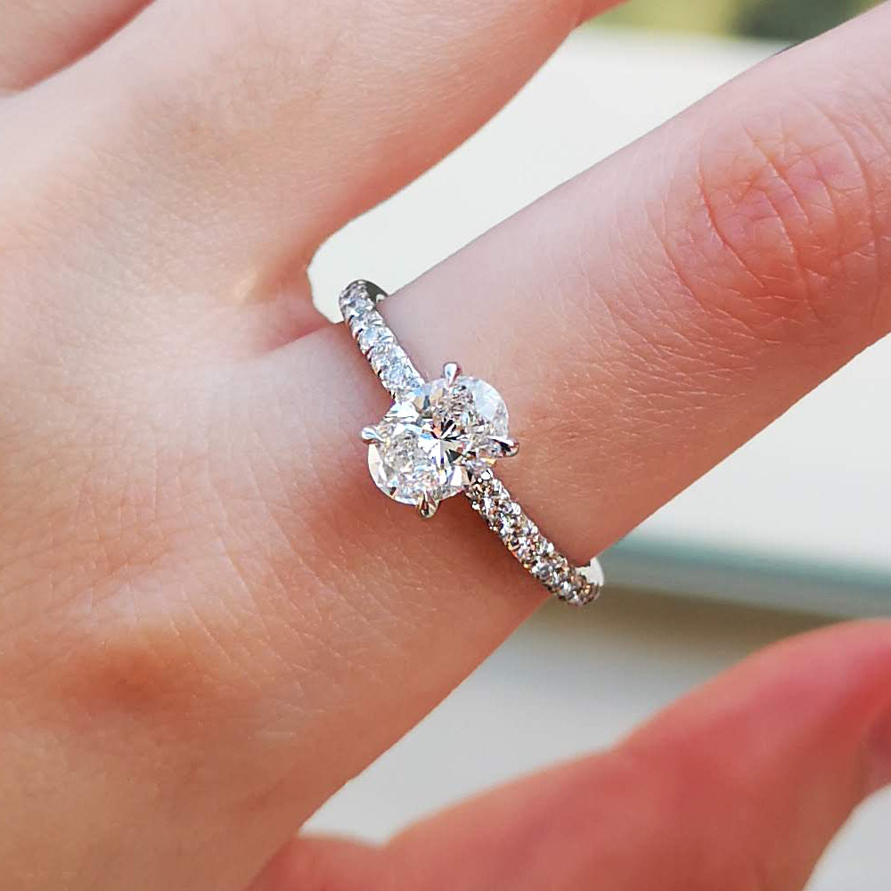 Pave Oval Engagement Ring