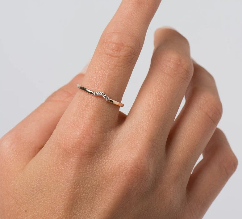 Small V Shaped Diamonds Ring