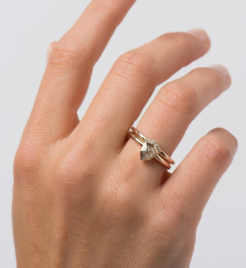 Small V Shaped Diamonds Ring